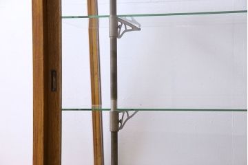 アンティーク家具　脚付き!シンプルなアンティークガラスケース(ショーケース)(2)