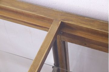 アンティーク家具　脚付き!シンプルなアンティークガラスケース(ショーケース)(2)