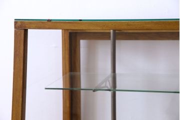 アンティーク家具　脚付き!シンプルなアンティークガラスケース(ショーケース)(2)