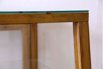 アンティーク家具　脚付き!シンプルなアンティークガラスケース(ショーケース)(2)