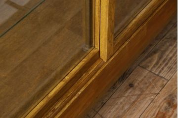 アンティーク家具　脚付き!シンプルなアンティークガラスケース(ショーケース)(2)