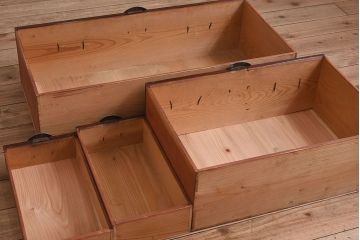 アンティーク家具　和モダン　大正期　一本物　アンティーク松本箪笥(衣装箪笥)