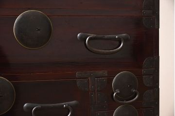 アンティーク家具　和モダン　大正期　一本物　アンティーク松本箪笥(衣装箪笥)