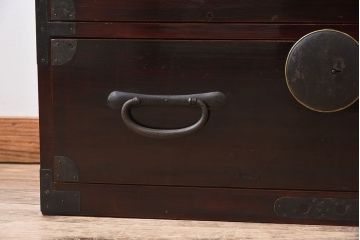 アンティーク家具　和モダン　大正期　一本物　アンティーク松本箪笥(衣装箪笥)