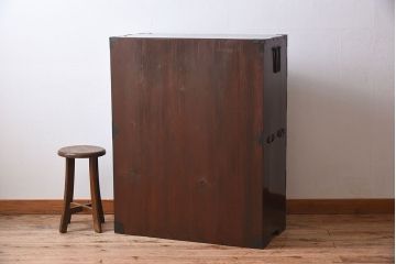 アンティーク家具　和モダン　大正期　一本物　アンティーク松本箪笥(衣装箪笥)