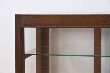 アンティーク家具　古い木製の小ぶりなアンティーク卓上ショーケース(ガラスケース)