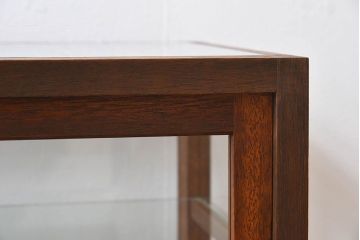 アンティーク家具　古い木製の小ぶりなアンティーク卓上ショーケース(ガラスケース)