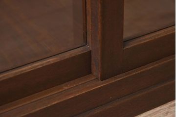 アンティーク家具　古い木製の小ぶりなアンティーク卓上ショーケース(ガラスケース)