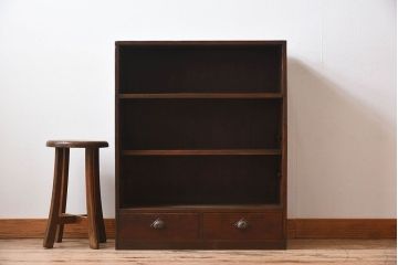 レトロ家具　昭和期　レトロ　ダイヤガラス!アンティーク収納棚