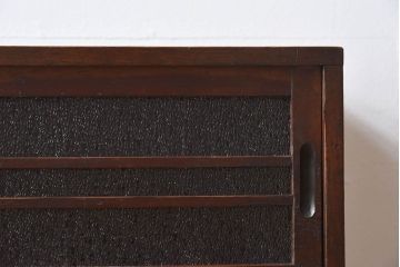 レトロ家具　昭和期　レトロ　ダイヤガラス!アンティーク収納棚