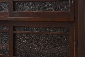 レトロ家具　昭和期　レトロ　ダイヤガラス!アンティーク収納棚