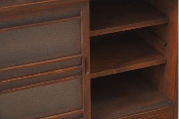 レトロ家具　昭和期　レトロ　ダイヤガラス!アンティーク収納棚