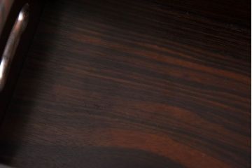 アンティーク雑貨　唐木 縞黒檀材製　上品な和製アンティーク煙草盆一対