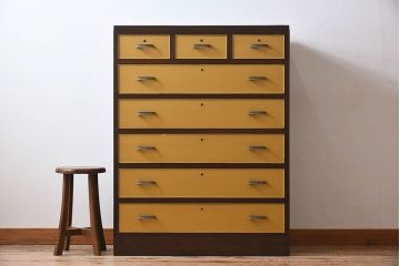 レトロ家具　昭和レトロなペイントチェスト　和製アンティーク