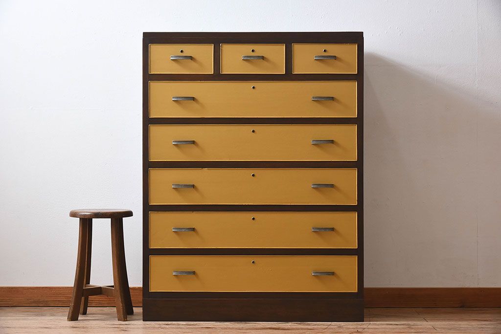 レトロ家具　昭和レトロなペイントチェスト　和製アンティーク