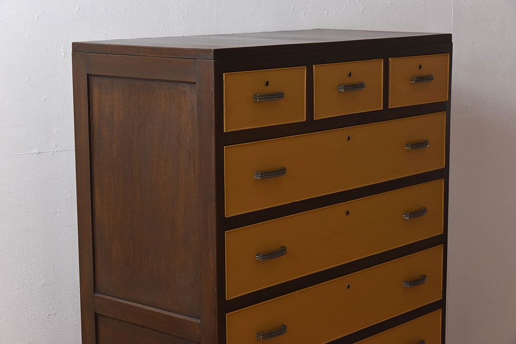 レトロ家具　昭和レトロなペイントチェスト　和製アンティーク