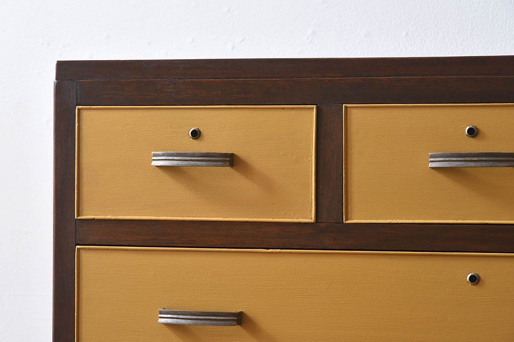 レトロ家具　昭和レトロなペイントチェスト　和製アンティーク