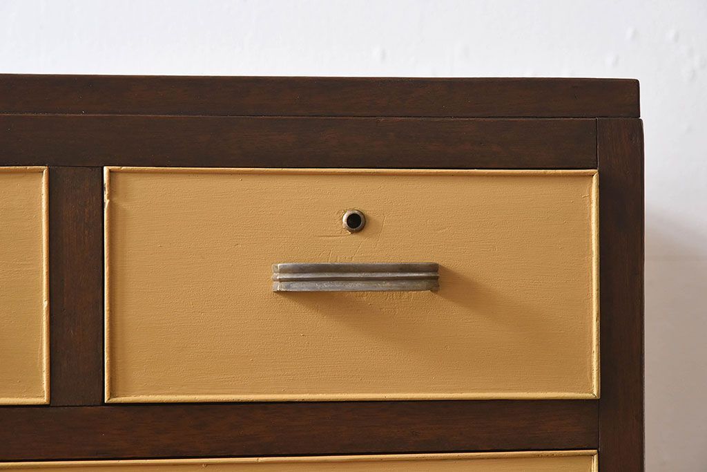 レトロ家具　昭和レトロなペイントチェスト　和製アンティーク