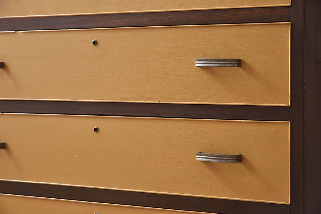 レトロ家具　昭和レトロなペイントチェスト　和製アンティーク