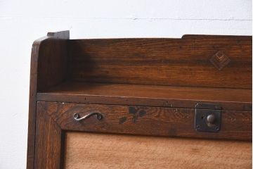 レトロ家具　ナラ材製　象嵌!古い木のレトロなライティングビューロー