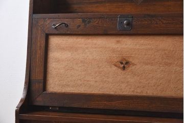 レトロ家具　ナラ材製　象嵌!古い木のレトロなライティングビューロー