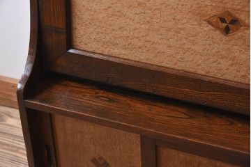 レトロ家具　ナラ材製　象嵌!古い木のレトロなライティングビューロー