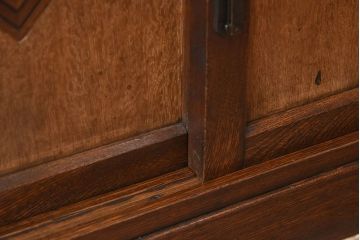 レトロ家具　ナラ材製　象嵌!古い木のレトロなライティングビューロー