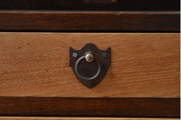 レトロ家具　ナラ材製　象嵌!古い木のレトロなライティングビューロー