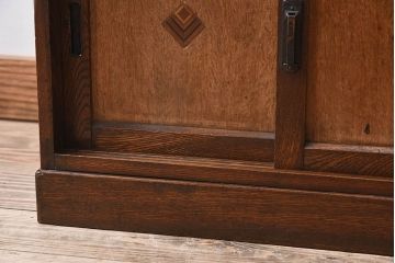 レトロ家具　ナラ材製　象嵌!古い木のレトロなライティングビューロー