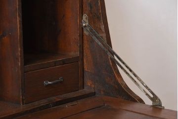 レトロ家具　ナラ材製　象嵌!古い木のレトロなライティングビューロー