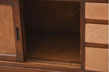 レトロ家具　ナラ材製　象嵌!古い木のレトロなライティングビューロー