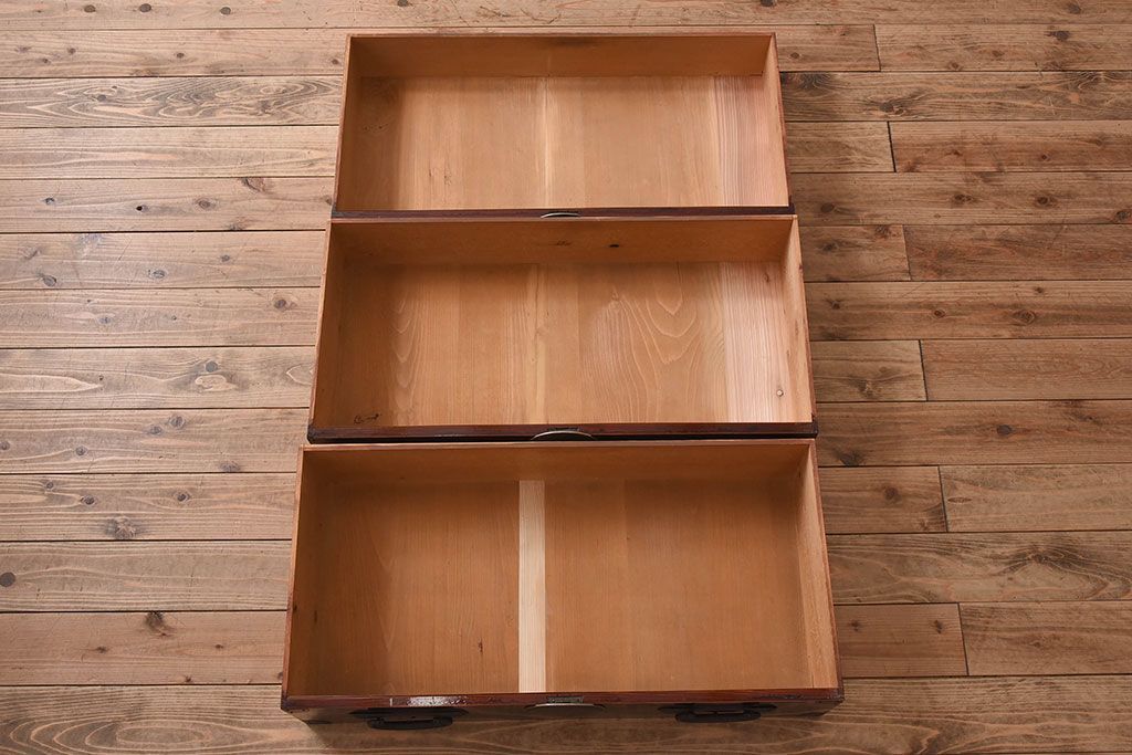 アンティーク家具　和モダン　大正期　一本物　アンティーク松本箪笥(衣装箪笥)(2)