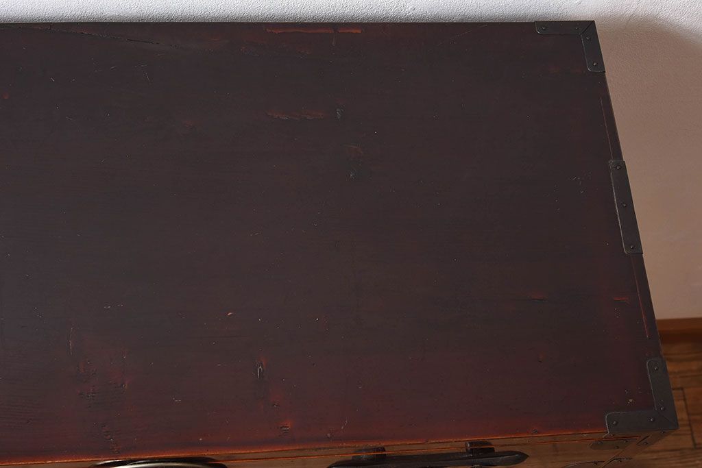 アンティーク家具　和モダン　大正期　一本物　アンティーク松本箪笥(衣装箪笥)(2)