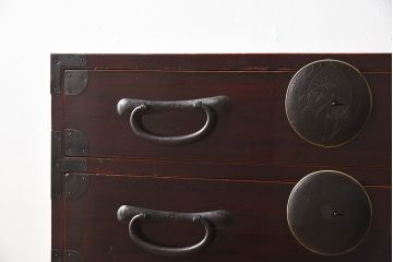 アンティーク家具　和モダン　大正期　一本物　アンティーク松本箪笥(衣装箪笥)(2)