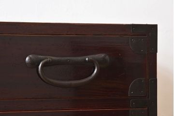 アンティーク家具　和モダン　大正期　一本物　アンティーク松本箪笥(衣装箪笥)(2)