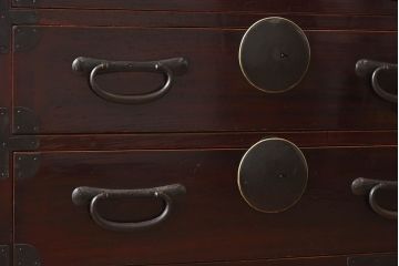 アンティーク家具　和モダン　大正期　一本物　アンティーク松本箪笥(衣装箪笥)(2)