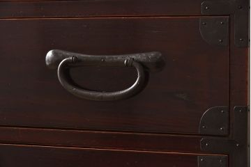 アンティーク家具　和モダン　大正期　一本物　アンティーク松本箪笥(衣装箪笥)(2)