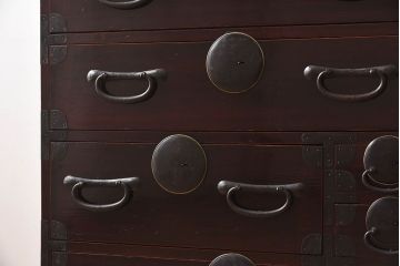 アンティーク家具　和モダン　大正期　一本物　アンティーク松本箪笥(衣装箪笥)(2)