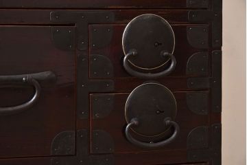 アンティーク家具　和モダン　大正期　一本物　アンティーク松本箪笥(衣装箪笥)(2)