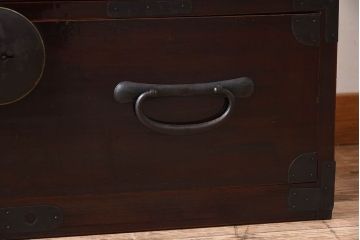 アンティーク家具　和モダン　大正期　一本物　アンティーク松本箪笥(衣装箪笥)(2)