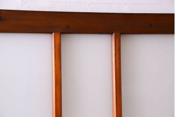 檜材製　昭和レトロなアンティークガラス戸2枚セット