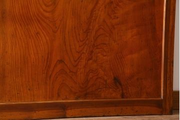 檜材製　昭和レトロなアンティークガラス戸2枚セット