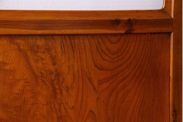 檜材製　昭和レトロなアンティークガラス戸2枚セット