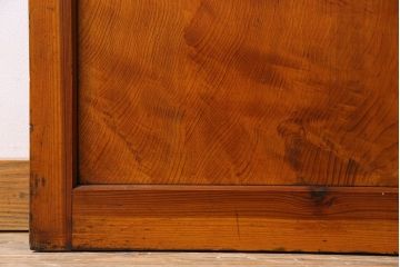 檜材製　昭和レトロなアンティークガラス戸2枚セット