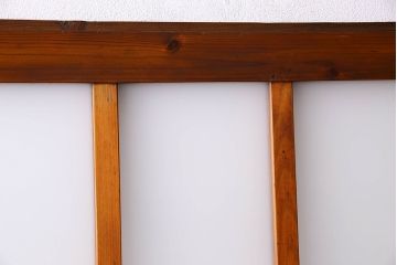 檜材製　昭和レトロなアンティークガラス戸2枚セット