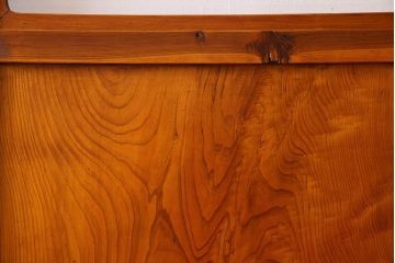 檜材製　昭和レトロなアンティークガラス戸2枚セット