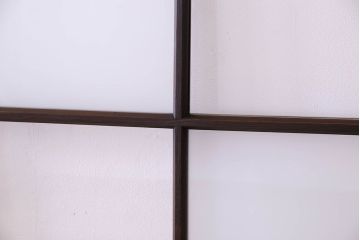和製アンティーク　おしゃれな市松模様のガラス戸4枚セット