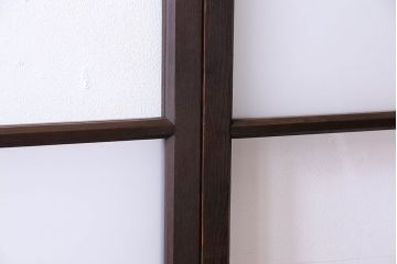 和製アンティーク　おしゃれな市松模様のガラス戸4枚セット