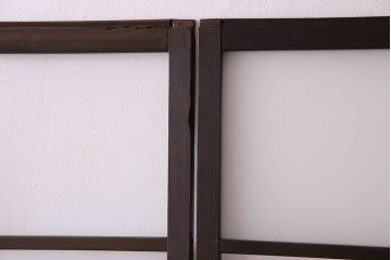 和製アンティーク　おしゃれな市松模様のガラス戸4枚セット