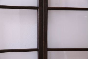 和製アンティーク　おしゃれな市松模様のガラス戸4枚セット